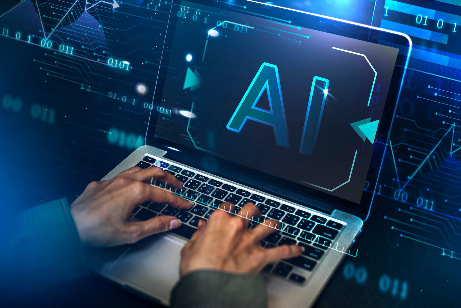 Futuristic dashboard showing AI automation in digital advertising